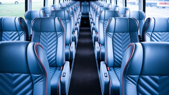 56 passenger charter bus interior view
